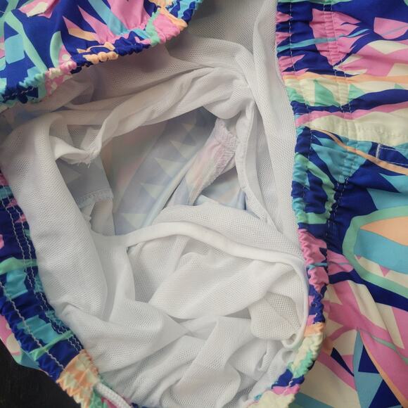 Boardies Men's Swim Trucks Shorts Retro Blue Pink Print Size XL - Picture 5 of 7